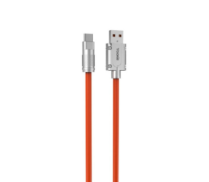 Chargers + Cables Yookie 1M data _ Charging Cable EC07 silicon cable type C 3.1A orange